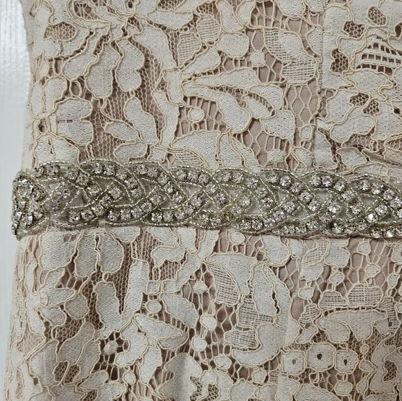 Lace Overlay Dress in Peach - Picture 5 of 6